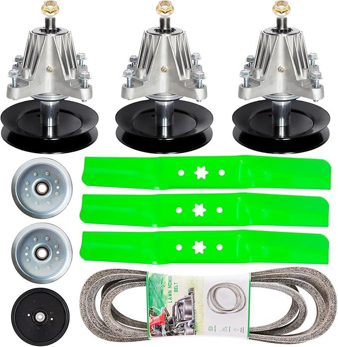 Deck Rebuild Kit for 54" Deck Cub C adet RZT-L54KH S54 ZT S54KH Z6600 (3)Spindle 618-06978 918-06978(3) Blade 942-05056A (1)148 1/4 inch Be lt 954-04329A (2) Idler GY22082 (1) Idler 756-04511