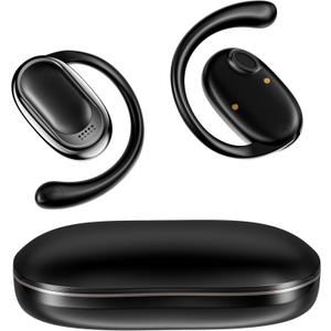 Helix True Wireless Air Open-Ear Earbuds wit LCD Display Charging Case