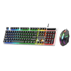 RGB Gaming Keyboard Mouse Combo LED Backlit Wired USB Gamer Kit for PC