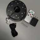 Disco Ball Motor Rotating with Light: Mirror Ball Spinner with Remote Adjustable Speed - Battery Operated Rotating Motor 18 RGBW LED Lights for DJ Party Weddings Christmas (Battery)