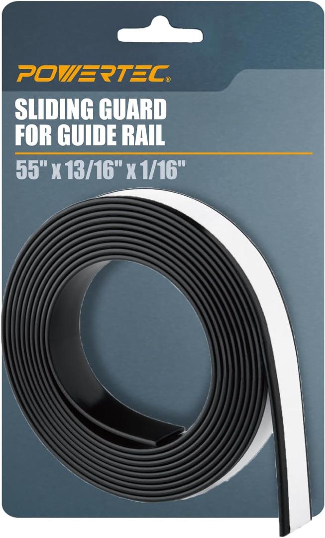 POWERTEC Track Saw Guide Rail Slide Strip, 55" Sliding Guard for Makita, Festool, Milwaukee, POWERTEC Guide Rails, 1PK (71911)