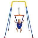 Baby Jumper with Stand, Infant Jumper with Adjustment Strap | Indoor/Outdoor Toddler Swing Set, Baby Jumpers and Bouncers for Boys Girls 6-24 Months, Easy to Assemble & Store