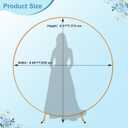 Round Backdrop Stand - 6.5FT(200cm), Wedding Arch, Balloon Arch Stand with Base for Wedding Baby Shower Birthday Party (Gold)