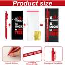 100 Sets Red Ribbon Week Supplies Bulk Red Ribbon Awareness Pens & Bookmarks Set Drug Free Ballpoint Pen with Inspirational Bookmarks Accessories for Fundraising Charity Party Favors