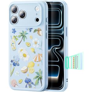 ESR for iPhone 17 Pro Case, Camera Control Cover, Compatible with MagSafe, Shockproof Military-Grade Protection, Magnetic Case for iPhone 17 Pro, Classic Hybrid, Tropical Paradise, Light Blue
