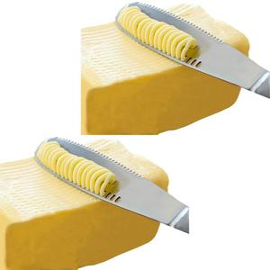 Stainless Steel Butter Spreader, Butter Knife - 3 in 1 Kitchen Gadgets (2 Set)