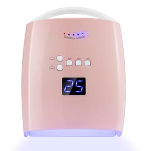 48W Rechargeable UV LED Nail Lamp,Cordless Professional Gel Nail Art Lights Manicure Tools for Home and Salon (Pink)