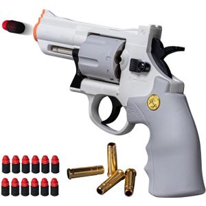 Revolver Toy, Can Fire Soft Foam Refill Bullets,Water Gel Beads, Digital Shooting Targets with Foam Dart Toy Shooting Blaster, Shooting Toys for Children Kid Boys Girls, Compatible