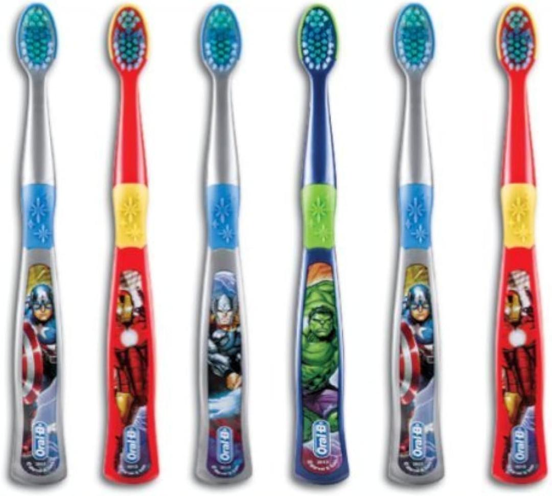 Oral-B Kids Spider Man Toothbrush for Little Children Ages 3+ Years Old, Extra Soft, Pack of 6 (Assorted)