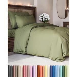 Duvet Cover Twin/Twin XL Size - Extra Soft Twin/Twin XL Size Duvet Cover - Breathable, Easy Care and Fade Free with Zipper Closures & Ties - 68" x 90" Inches - (Sage Green) Comforter Not Included