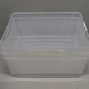 Isaac Jacobs 3-Pack XL Clear Storage Bin (13.9 x 10.6 x 5.75) Set w/Cut-Out Handles, Plastic Organizer, Multi-Use, Home, Office, Pantry, Closet, Kitchen