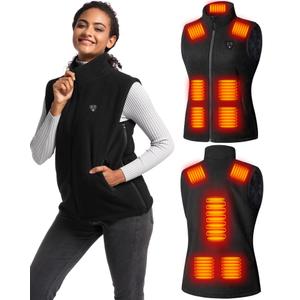Heated Vest for Women with Battery Pack Included, Polar Fleece Midweight Warming Electric Womens Heating Vest jacket