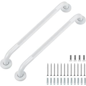 Grab Bars for Shower, 2 Pack 20-Inch Anti Slip Shower Handles for Elderly, Safety Shower Grab Bar, Stainless Steel Handicap Grab Bars for Bathroom (White 1" Diameter)