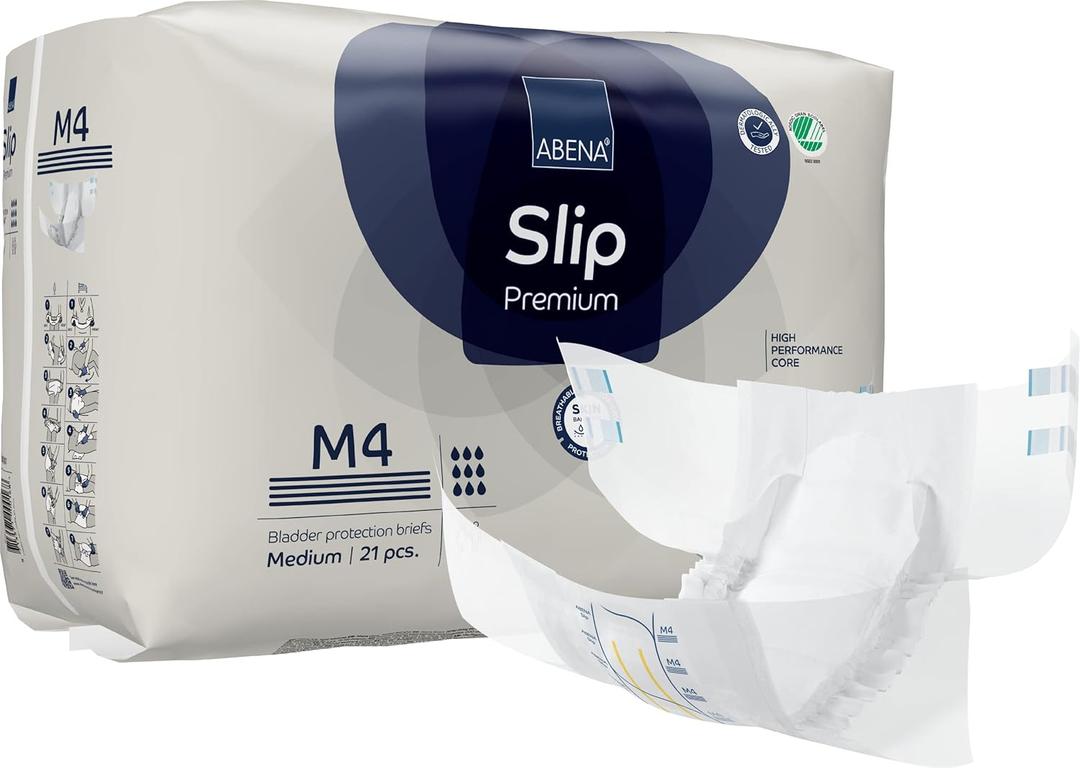 Abena Slip Premium Incontinence Briefs, Level 4, Medium, 21 Count