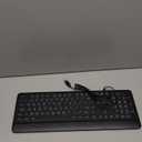 Large Print Keyboard - 7 Interchangeable Backlight Colors, Light Up USB Wired Computer Keyboards, USB Plug-and-Play, Foldable Stands, Corded Full Size Keyboard for Windows, PC, Laptop