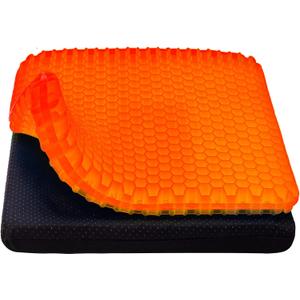 Gel Seat Cushion, Cooling seat Cushion (Super Large & Thick), Breathable Honeycomb Design Absorbs Pressure Points Seat Cushion, Gel Cushion for Office Chair, Home Car seat Cushion for Wheelchair (Orange)