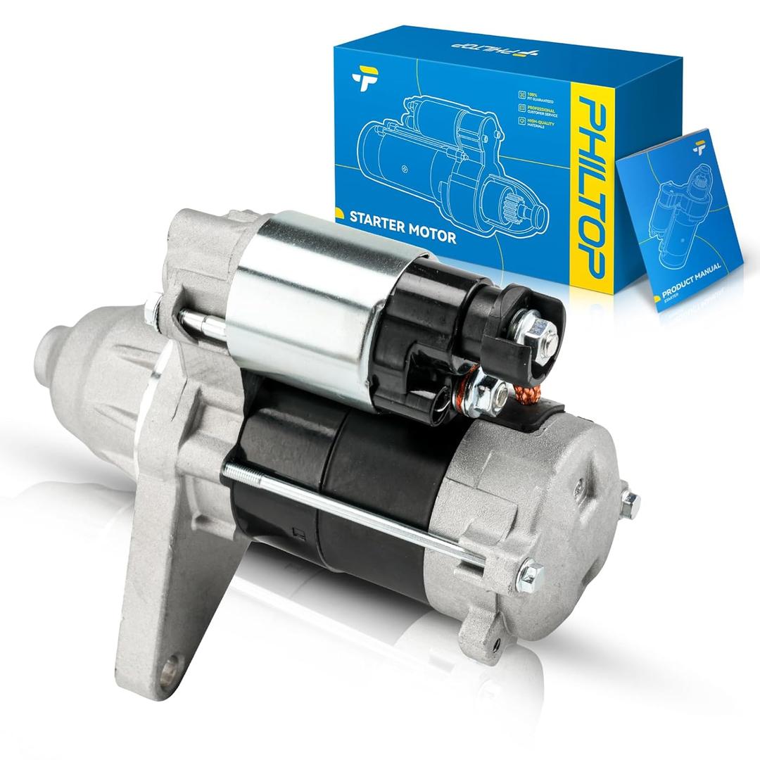 PHILTOP New Starter Motor Replacement for 2001-2001 Civic 1.7L Automatic, 2001-2003 Civic 1.7L Automatic CVT, 2001-2005 Civic 1.7L Manual, 17845N 12V 0.8KW 9-Teeth CW