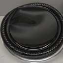 Tessco for you 12 Pack Disposable Serving Tray with Lid Round Black,16 Inch
