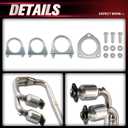 HIGHBRICK Left & Right Catalytic Converter Compatible with Ford F150 F-150 2011 2012 2013 2014 5.0L V8 Y Pipe 645251 (EPA Compliant)