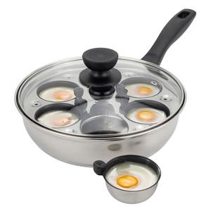 MARSKITOP Egg Poacher, Poached Eggs Cooker, Stainless Steel Egg Poaching Pan Food Grade Safe PFOA Free