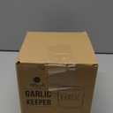 Large Garlic Keeper with Wooden Lid - Garlic Holder Storage - Round Ceramic Garlic Container Storage to Keep Your Garlic Cloves Fresh Longer - Classic White Vented Garlic Keeper for Counter