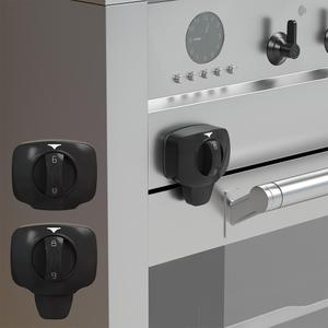 2 Pack Updated Oven Door Lock, Childproof Oven Front Lock, 3M VHB Adhesive, Easy to Install & Use Durable and Heat-Resistant Material no Tools Need or Drill (Black)