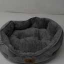 Asvin Dog Bed, Indoor Cat Beds, Pet Bed for Puppy Kitten, Extra Soft and Machine Washable with Non-slip Water Resistant Oxford Bottom, Grey, S