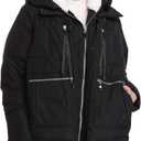 Women's Winter Thickened Down Jackets Long Down Coats Warm Parka with Hood (Medium, Black)