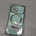 for iPhone 13 Pro Case Magnetic,for Women Girls Soft Cute Wave Frame Curly Shape Love Heart Luxury Plating Phone Case Compatible with MagSafe Shockproof Back Cover 6.1"-Green