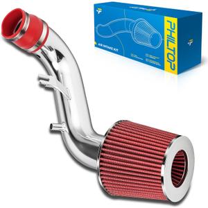PHILTOP Cold Air Intake Kit System Compatible with HONDA CR-V 2002 2003 2004 2.4L L4, High Performance, Red