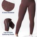 YEOREO V Waist Workout Leggings for Women Butt Lifting Scrunch Gym Leggings Seamless Yoga Pants Brown XL (Brown, XL)