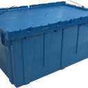Storage and Packing Plastic Tote Crate Attached Lid Flip Top, 27"x16.9"x12.5", Storage Bins With Lids, Plastic Stackable Organization Crates For Home, Closet Space Saving,