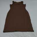 Women's Solid Color Casual Round Neck Stretch Slim Fit Mini Home Sleeveless Mini Dress M