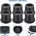 ANNKUT Round Bed Risers 2 inch Heavy DutyCircle Furniture Risers for Chair Table and Desk Legs Elevation, Bed Lifts Risers(Pack of 6 Riser,Black)