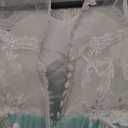 Abaowedding Lace Embroidery Sheer Long Sleeves Kids Trailing Gowns (10, Aqua)