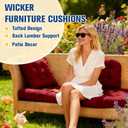 cnsmak Outdoor Chair Cushions, Patio Wicker Furniture Seat Pads, Waterproof