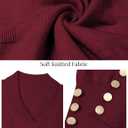 VIMPUNEC Womens Long Sleeve V Neck Sweaters Trendy Lightweight Pullover Fall Knit Jumper Tops (Red, M)