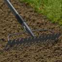 63'' Bow Rake Heavy Duty Garden Rake with Stainless Steel Handle, Tines Metal Head Rake Tool for Loosening Soil Gathering Leaf Leveling Lawn Farming Land Management Yarn Thatch Rake