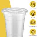 VITEVER 100 Sets - 12oz Clear Plastic Cups with Lids and Straws, Disposable Cups for Iced Coffee, Smoothie, Milkshake, Cold Drinks