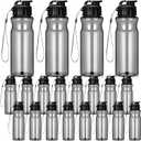 Tioncy 20 Pieces Plastic Water Bottles for Adults Bulk 17 oz Sport Drink Bottles with Handle Strap Lightweight Leakproof Drink Flip Top cups for Party Outdoor(Black,fresh style)