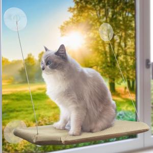 Cat Window Perch, Strong Suction Cups Easy Clean Safety Cat Hammock Window Seat for Large Fat Cat or Double Cats