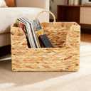 Extra-Strong Woven Wall Hanging Basket Organizer Decorative Handwoven Wicker Storage Organizer ,Space Saving Hanging Helf With Handles Perfect for Home ,Kitchen, Bathroom, Office Decor