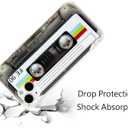 FAteamll Case for iPhone 14 Plus Matte Finish Heavy Duty Soft Back Cover with Reinforced Corners TPU Soft Bumper Retro Cassette Tape Case Compatible with iPhone 14 Plus
