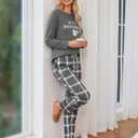 difficort Womens Pajama Sets Long Sleeve Sleepwear Soft Pjs Nightwear Lounge Sets with Pockets (L)