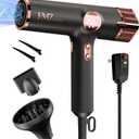 FMZ Professional Ionic Hair Blow Dryer Smart Display with Diffuser, 1875W High Speed Powerful BLDC Motor for Fast Drying, Mini Portable Lightweight Quiet, Curly Hairdryer for Men Women Salon Travel