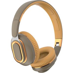 H7 Foldable Bluetooth Headphones, Over-the-Ear Wireless Headphones with HiFi Surround Sound and 1.5m USB-Cable,Soft Lightweight Headset with Mic,for Android and iOS for Gift (Brown-Green)