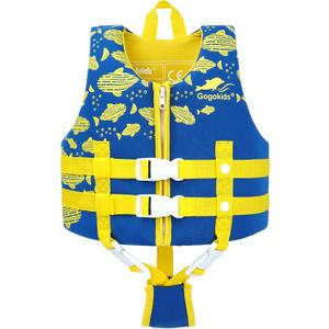 Gogokids Toddler Swim Vest, Kids Floaties  Boys & Girls Buoyancy Jacket for Pool & Beach, Fits 2-8 Years / 22-60 lbs (Yellow Whale)