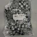 12 Pieces 5.7 Inch Christmas Poinsettia Flower Christmas Glitter Artificial Flower with Clips Xmas Tree Ornament for Wreath Garland Party Decor (Black and White Buffalo with Silver Petals)