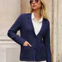 GRACE KARIN Blazer for Women Business Casual, Long Sleeve Sweater Blazers 2025, Knit Office Work Outfits (X-Large, Navy Blue)