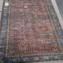 Loloi Layla Collection LAY-01 Brick/Blue 5'-0" x 7'-6" .13" Thick Area Rug, Soft, Durable, Vintage Inspired, Distressed, Low Pile, Non-Shedding, Easy Clean, Printed, Living Room Rug